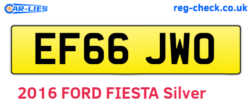 EF66JWO are the vehicle registration plates.