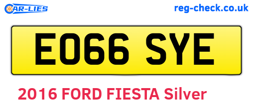 EO66SYE are the vehicle registration plates.