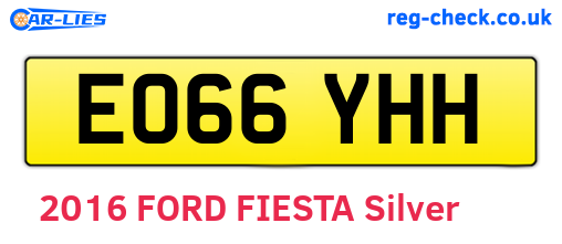 EO66YHH are the vehicle registration plates.