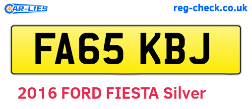 FA65KBJ are the vehicle registration plates.