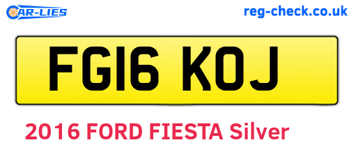 FG16KOJ are the vehicle registration plates.
