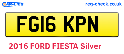 FG16KPN are the vehicle registration plates.