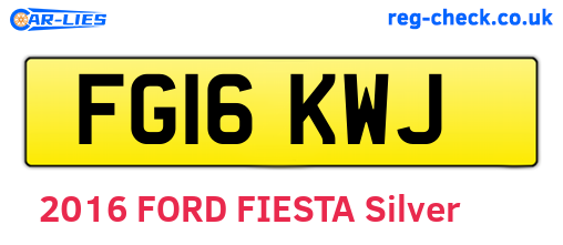 FG16KWJ are the vehicle registration plates.