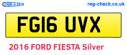 FG16UVX are the vehicle registration plates.