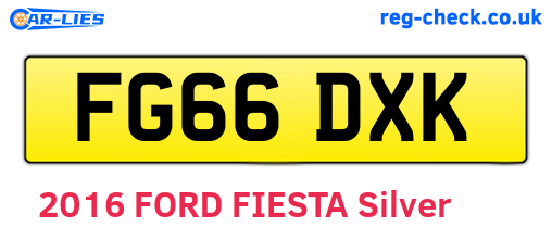 FG66DXK are the vehicle registration plates.