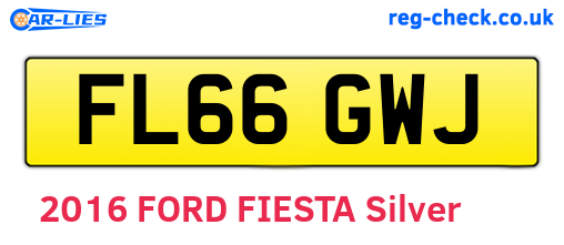 FL66GWJ are the vehicle registration plates.