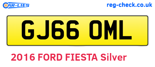 GJ66OML are the vehicle registration plates.