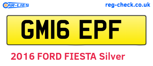 GM16EPF are the vehicle registration plates.