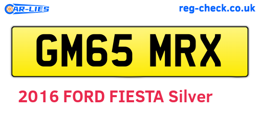GM65MRX are the vehicle registration plates.