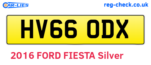 HV66ODX are the vehicle registration plates.