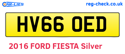 HV66OED are the vehicle registration plates.