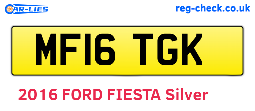 MF16TGK are the vehicle registration plates.