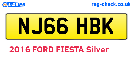 NJ66HBK are the vehicle registration plates.