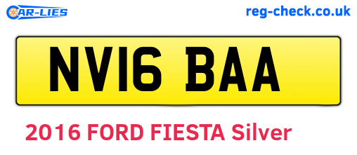NV16BAA are the vehicle registration plates.