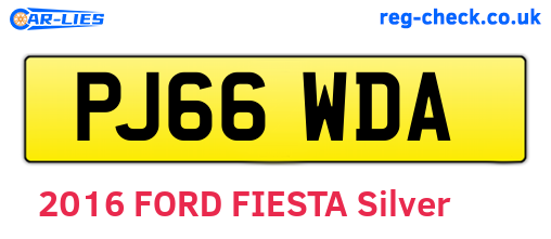 PJ66WDA are the vehicle registration plates.