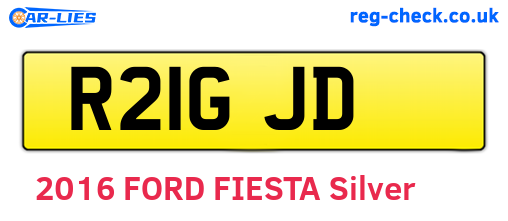 R21GJD are the vehicle registration plates.