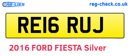 RE16RUJ are the vehicle registration plates.