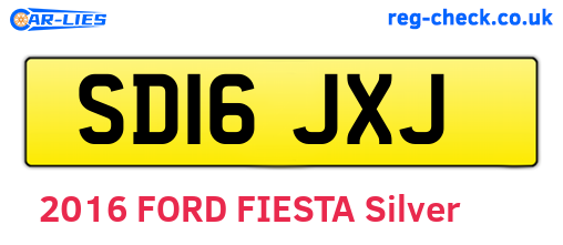 SD16JXJ are the vehicle registration plates.