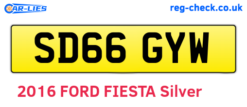 SD66GYW are the vehicle registration plates.