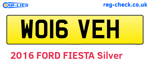WO16VEH are the vehicle registration plates.