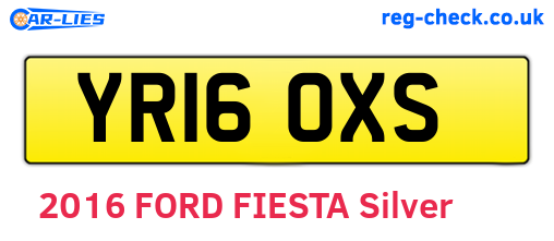 YR16OXS are the vehicle registration plates.