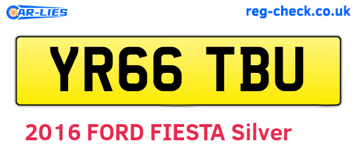 YR66TBU are the vehicle registration plates.