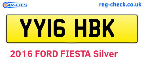 YY16HBK are the vehicle registration plates.