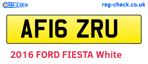 AF16ZRU are the vehicle registration plates.