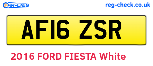 AF16ZSR are the vehicle registration plates.