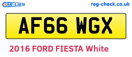 AF66WGX are the vehicle registration plates.