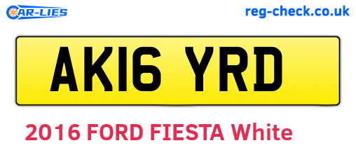 AK16YRD are the vehicle registration plates.