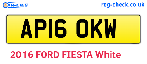AP16OKW are the vehicle registration plates.