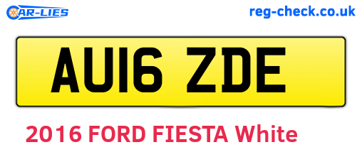 AU16ZDE are the vehicle registration plates.