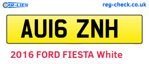 AU16ZNH are the vehicle registration plates.