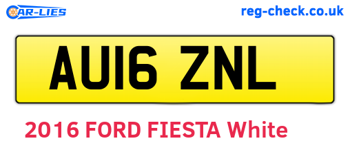 AU16ZNL are the vehicle registration plates.