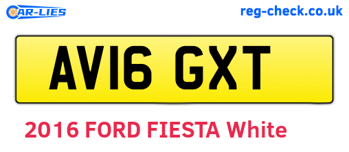 AV16GXT are the vehicle registration plates.
