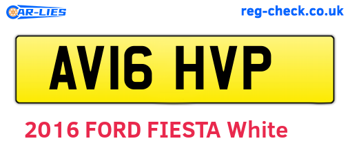 AV16HVP are the vehicle registration plates.