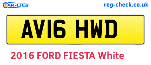 AV16HWD are the vehicle registration plates.