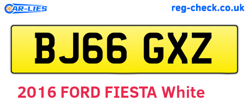 BJ66GXZ are the vehicle registration plates.
