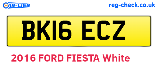 BK16ECZ are the vehicle registration plates.