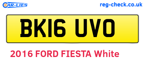 BK16UVO are the vehicle registration plates.