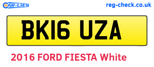 BK16UZA are the vehicle registration plates.