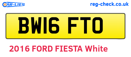 BW16FTO are the vehicle registration plates.