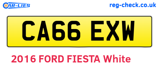 CA66EXW are the vehicle registration plates.