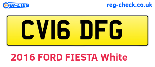 CV16DFG are the vehicle registration plates.