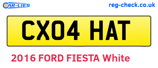 CX04HAT are the vehicle registration plates.