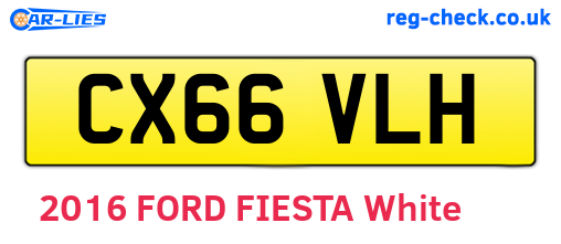 CX66VLH are the vehicle registration plates.
