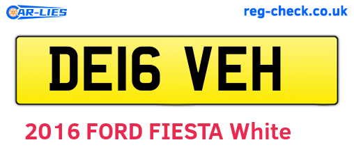 DE16VEH are the vehicle registration plates.
