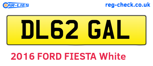 DL62GAL are the vehicle registration plates.