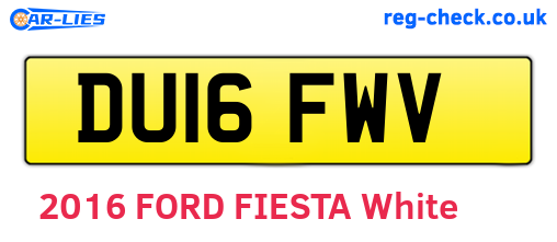 DU16FWV are the vehicle registration plates.
